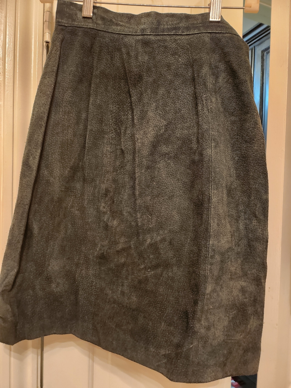 Express Green Suede A-Line Skirt